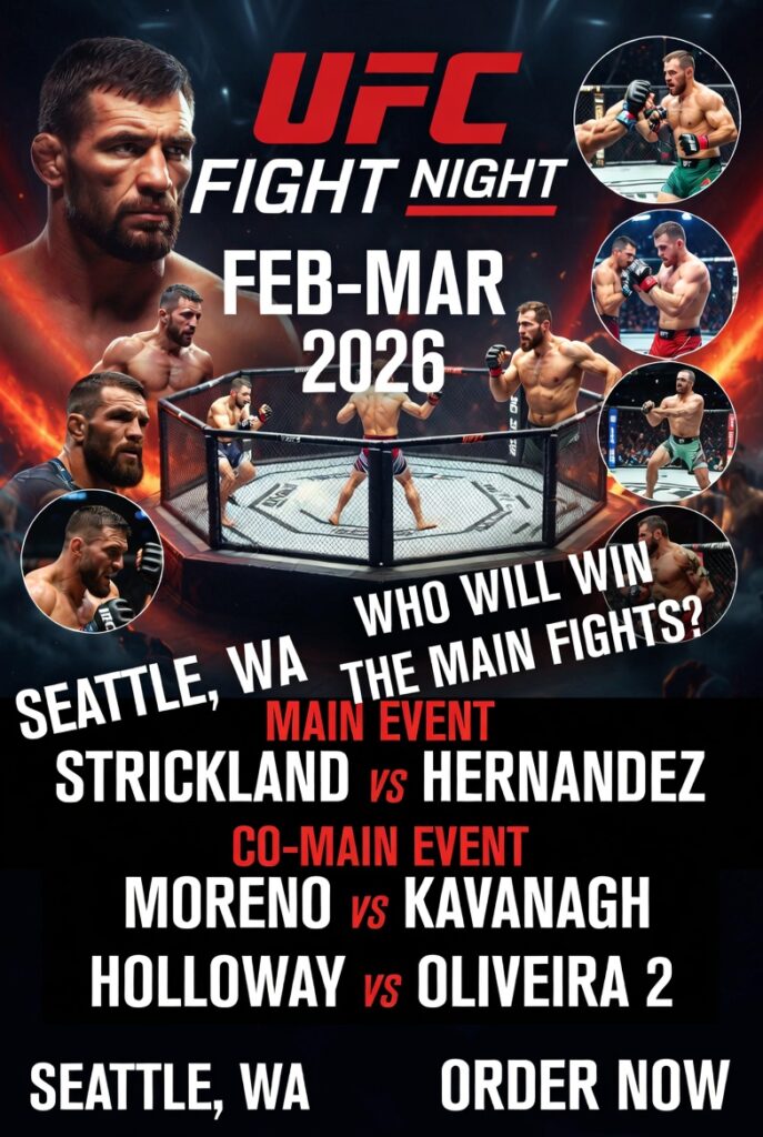 Февраль-март 2026: UFC зажигает — три турнира, полные интриг и возможных сенсаций